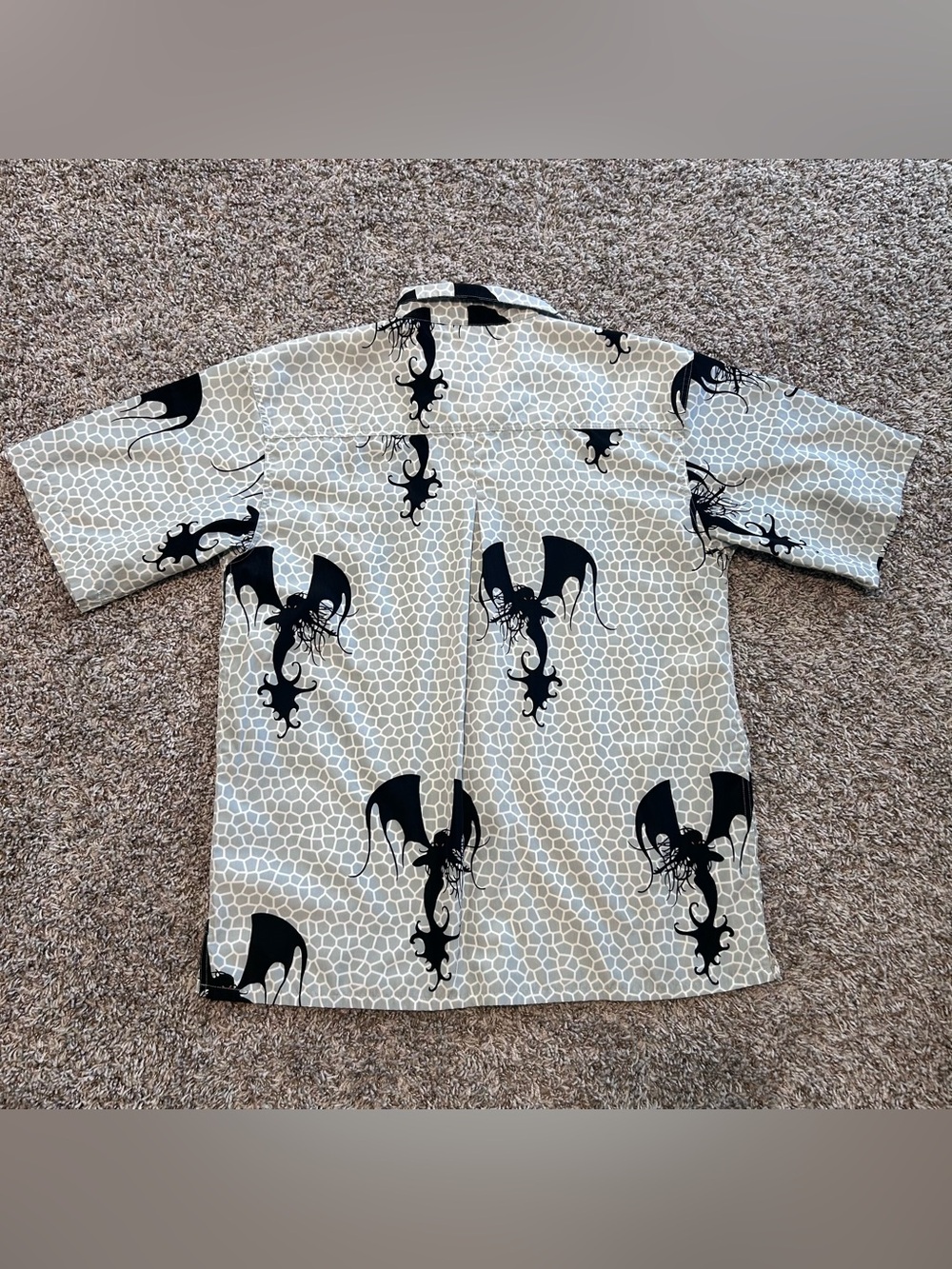 UTOPIA VintageMen'sGOTHIC DRAGON FAIRY Graphic Button Up Shirt Suede Microfibe L - Picture 2 of 6